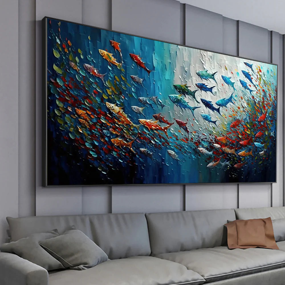 Colorful Abstract Textured Animal Canvas Art #DW029