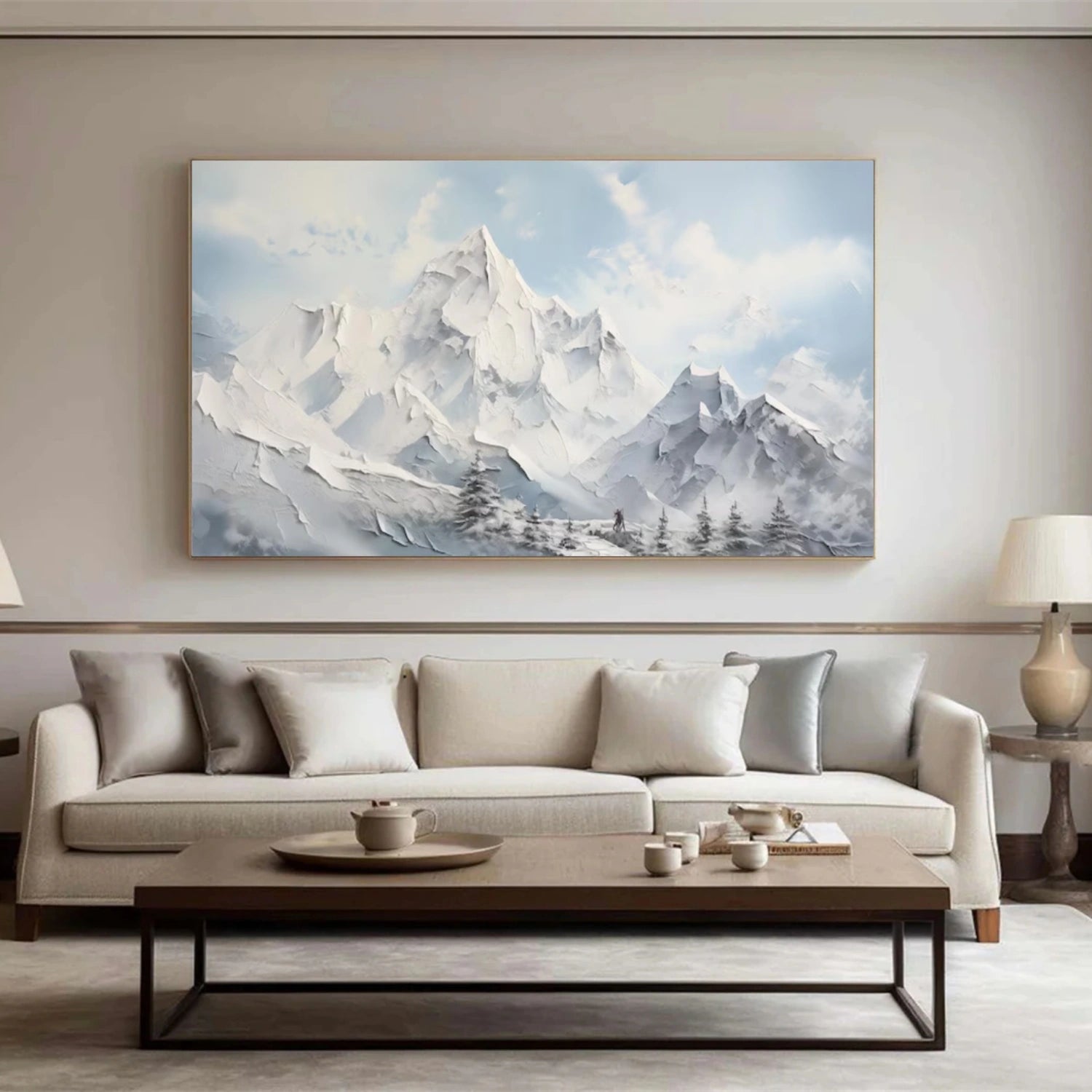 Minimalist Mountain Textured Canvas Art #BT046