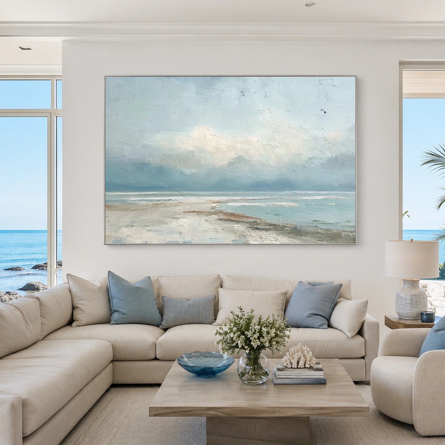 Abstract Ocean And Sky Canvas Art #OC209