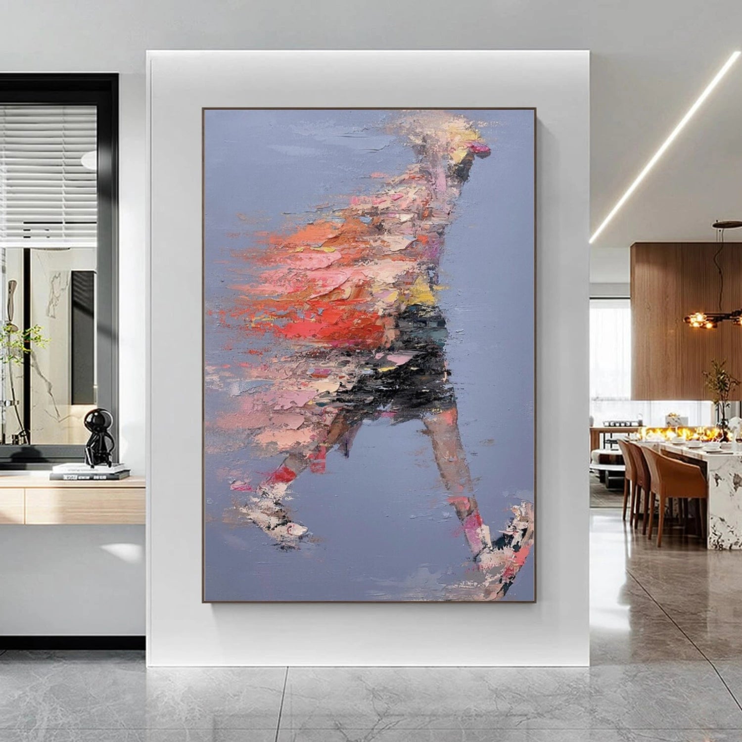 Colorful Abstract Portrait Textured Wall Art # LA034