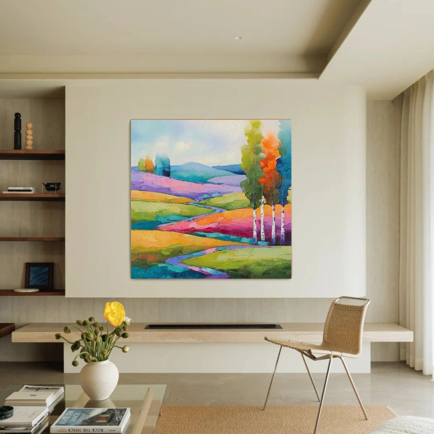 Colorful Abstract Mountain Canvas Art #BT090