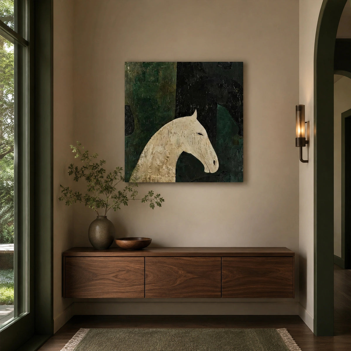 Abstract Animal Horse Canvas Art #DW153
