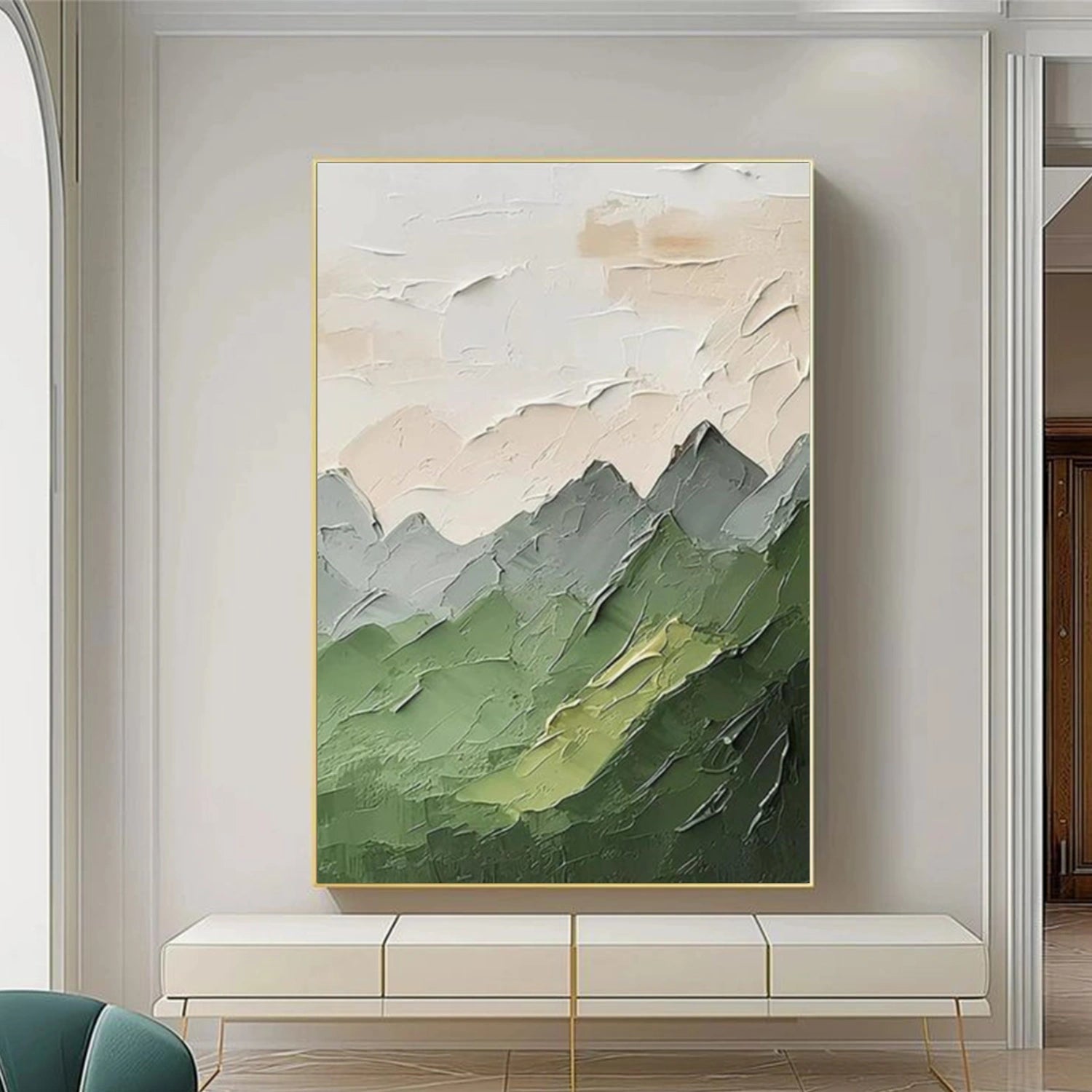 Abstract Mountain Textured Canvas Art #BT083