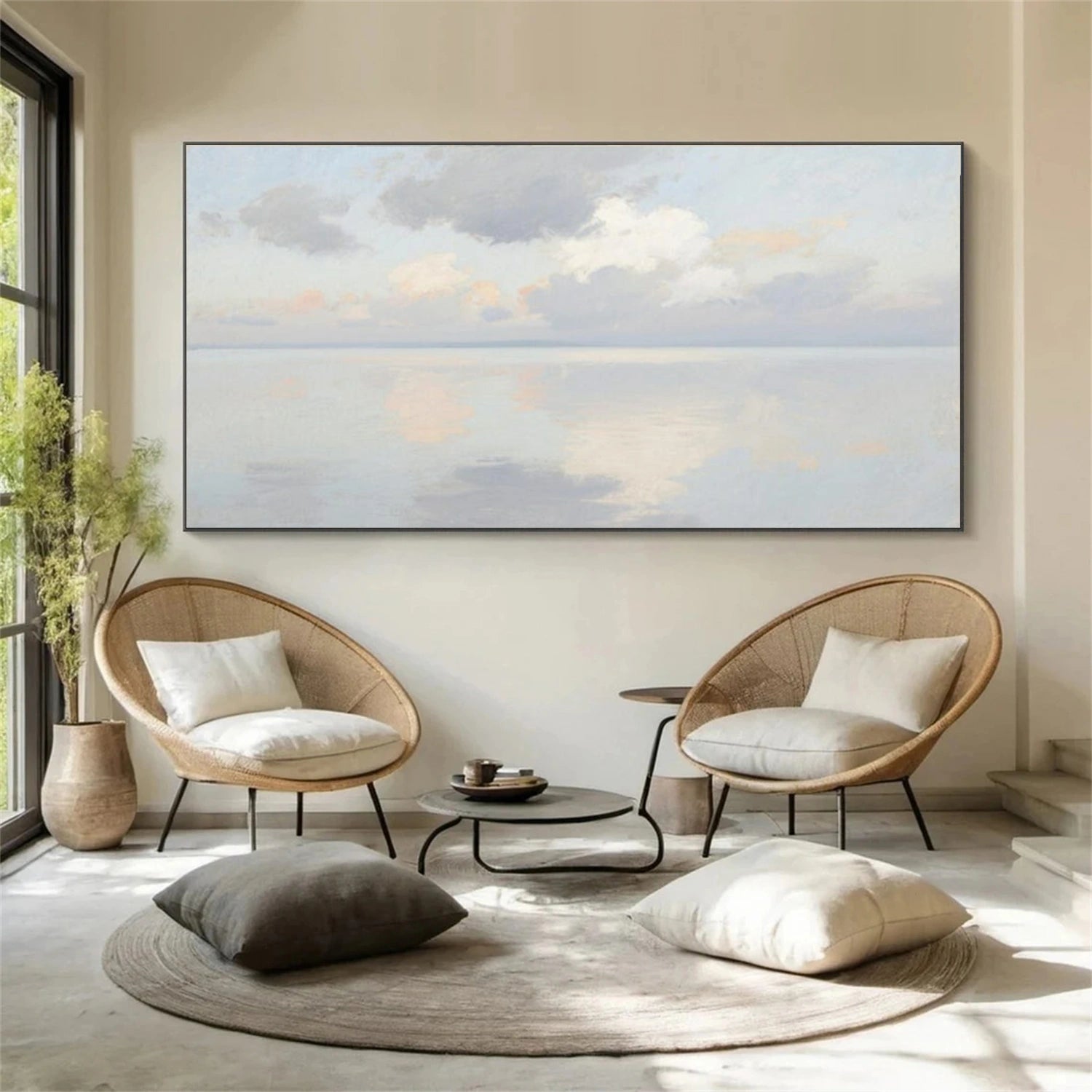 Abstract Ocean And Sky Canvas Art #OC147