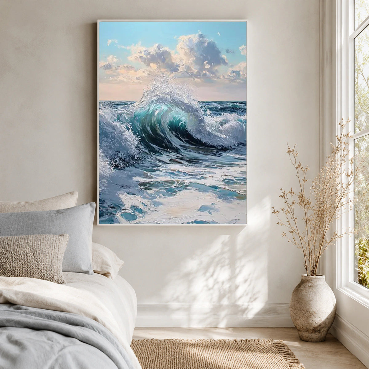 Abstract Ocean Textured Canvas Art #OC226