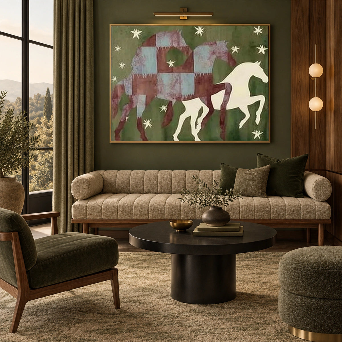 Abstract Animal Horse Canvas Art #DW167