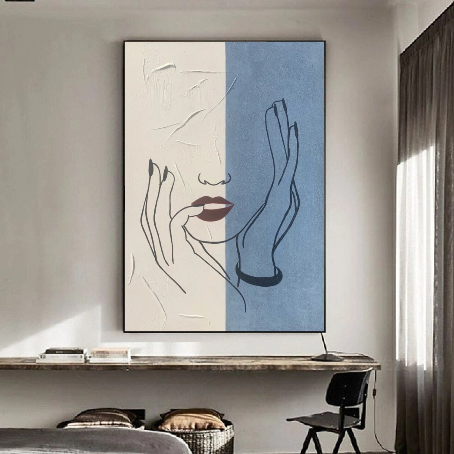 Abstract Portrait Textured Wall Art # LA032