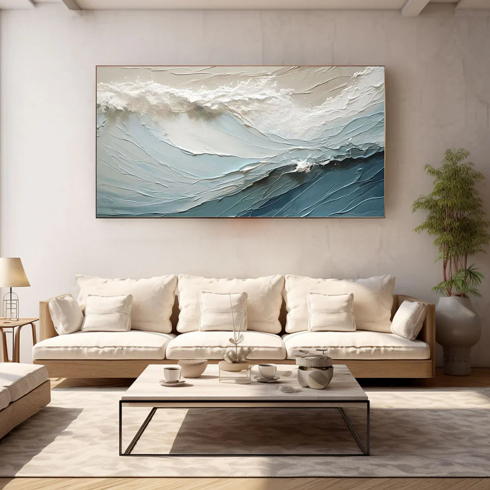 Abstract Ocean And Sky Textured Canvas Art # OC031