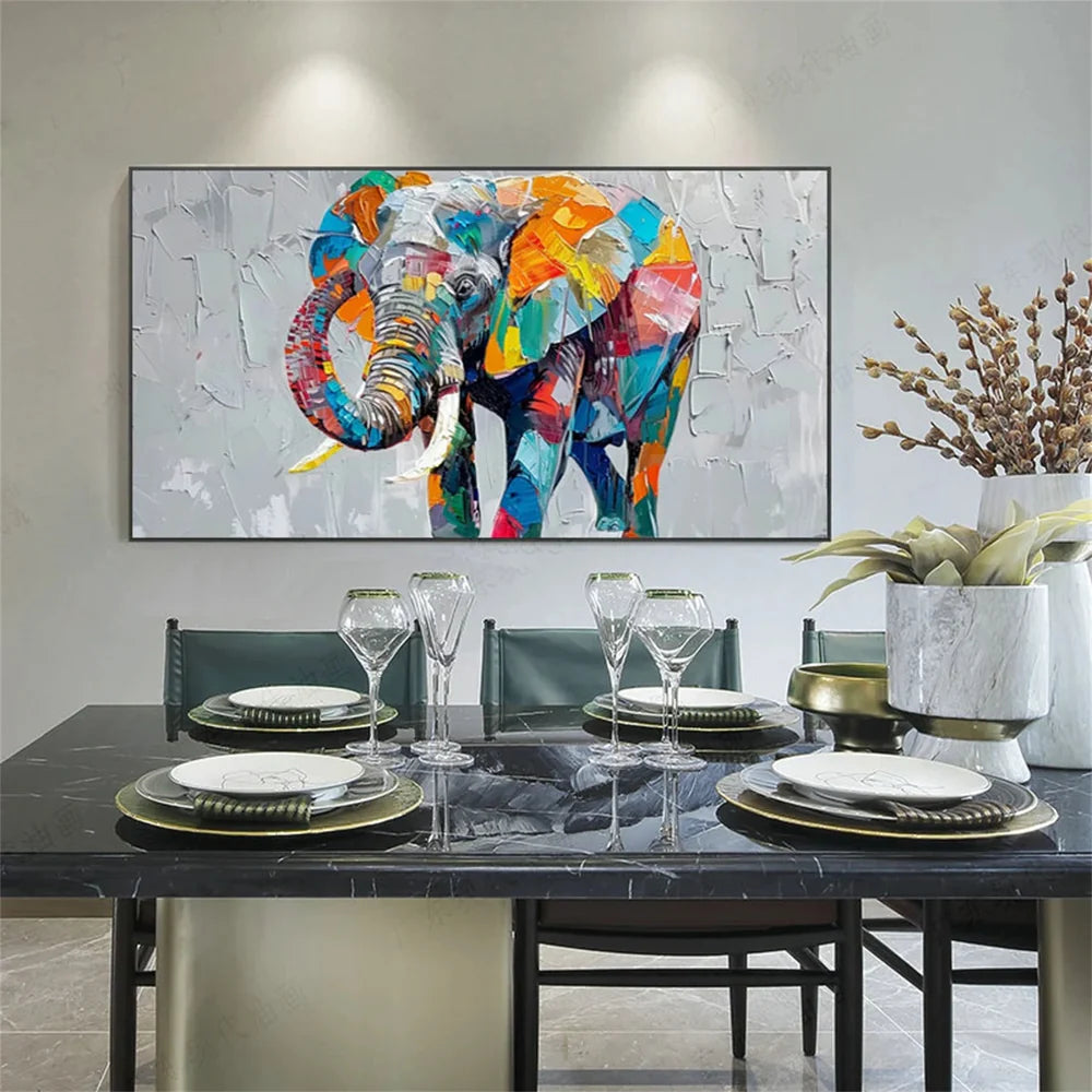 Colorful Abstract Animal Canvas Art #DW035