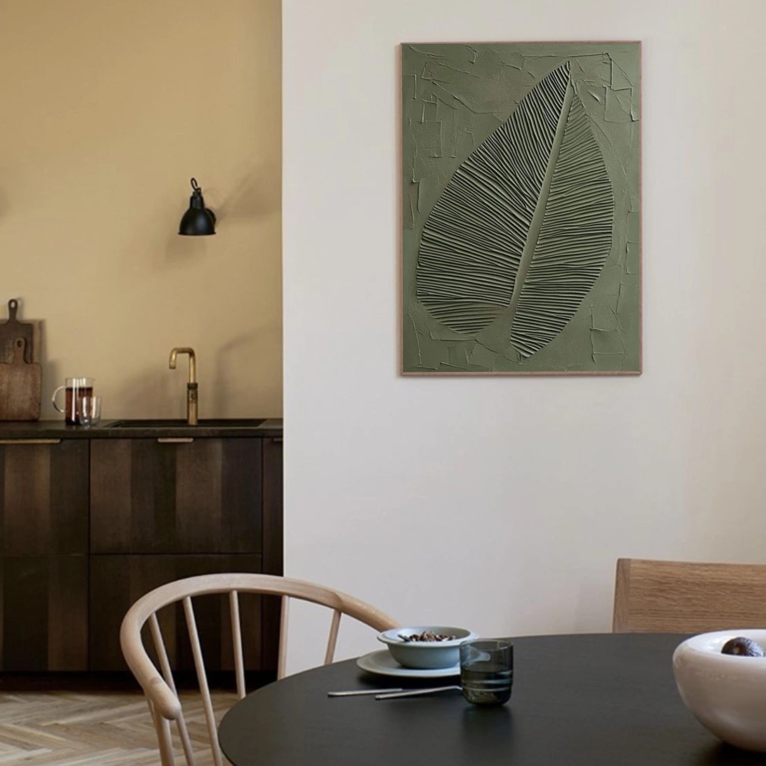 Green Minimalist Textured Canvas Art #WZ125