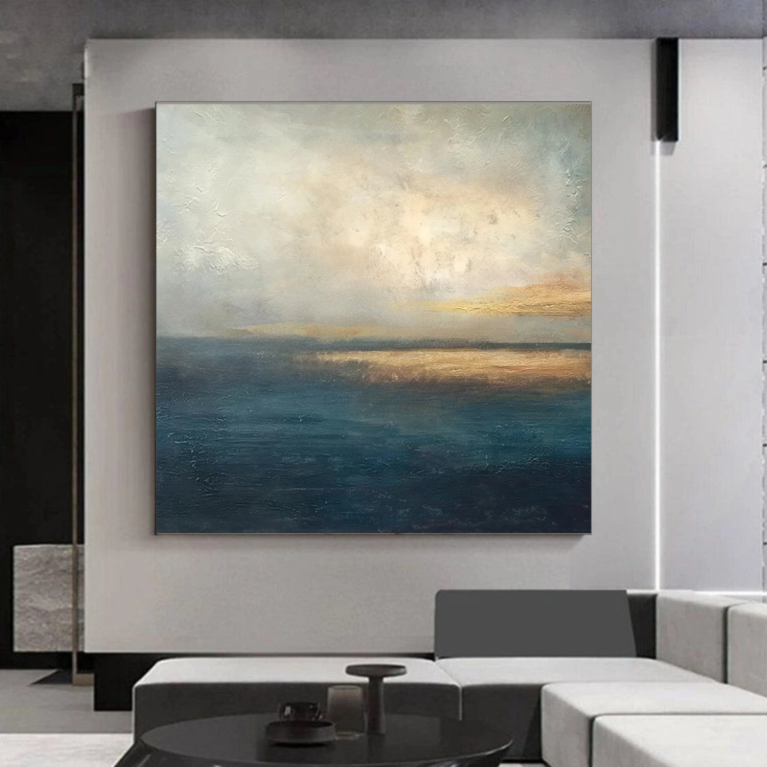 Blue and Gold Abstract Wall Art #VA211