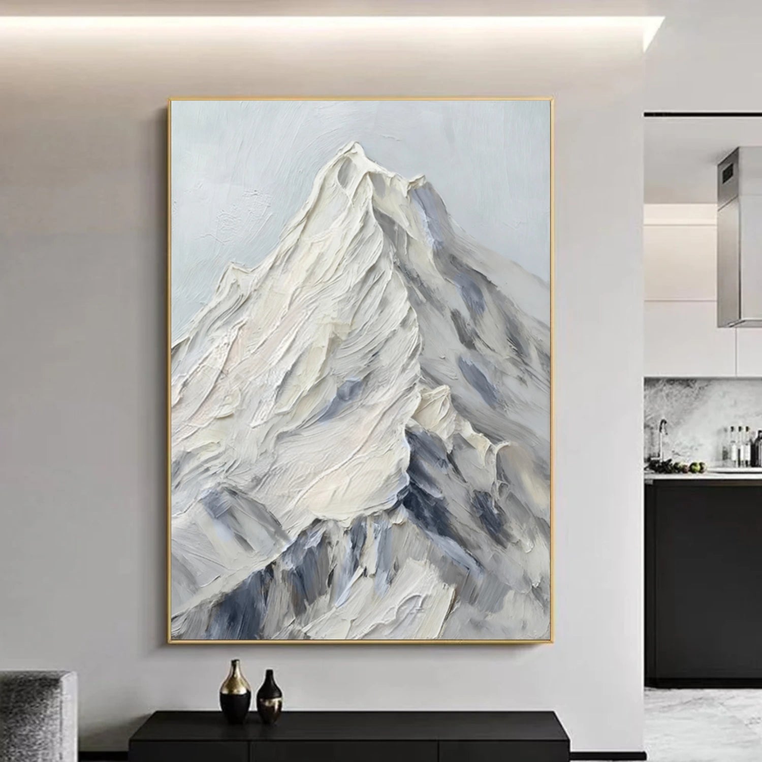 Minimalist Mountain Textured Canvas Art #BT055