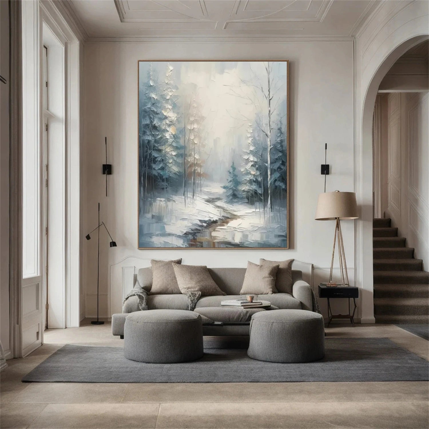 Abstract Flower And Tree Textured Canvas Art #MF088