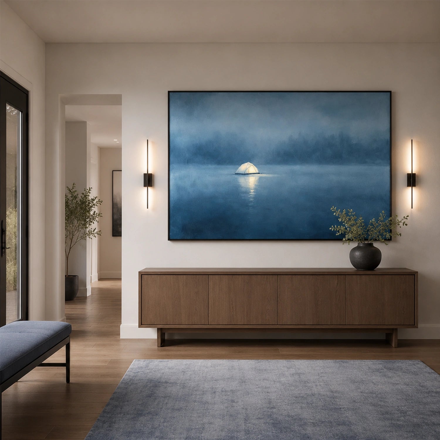 Abstract Ocean And Sky Canvas Art #OC216