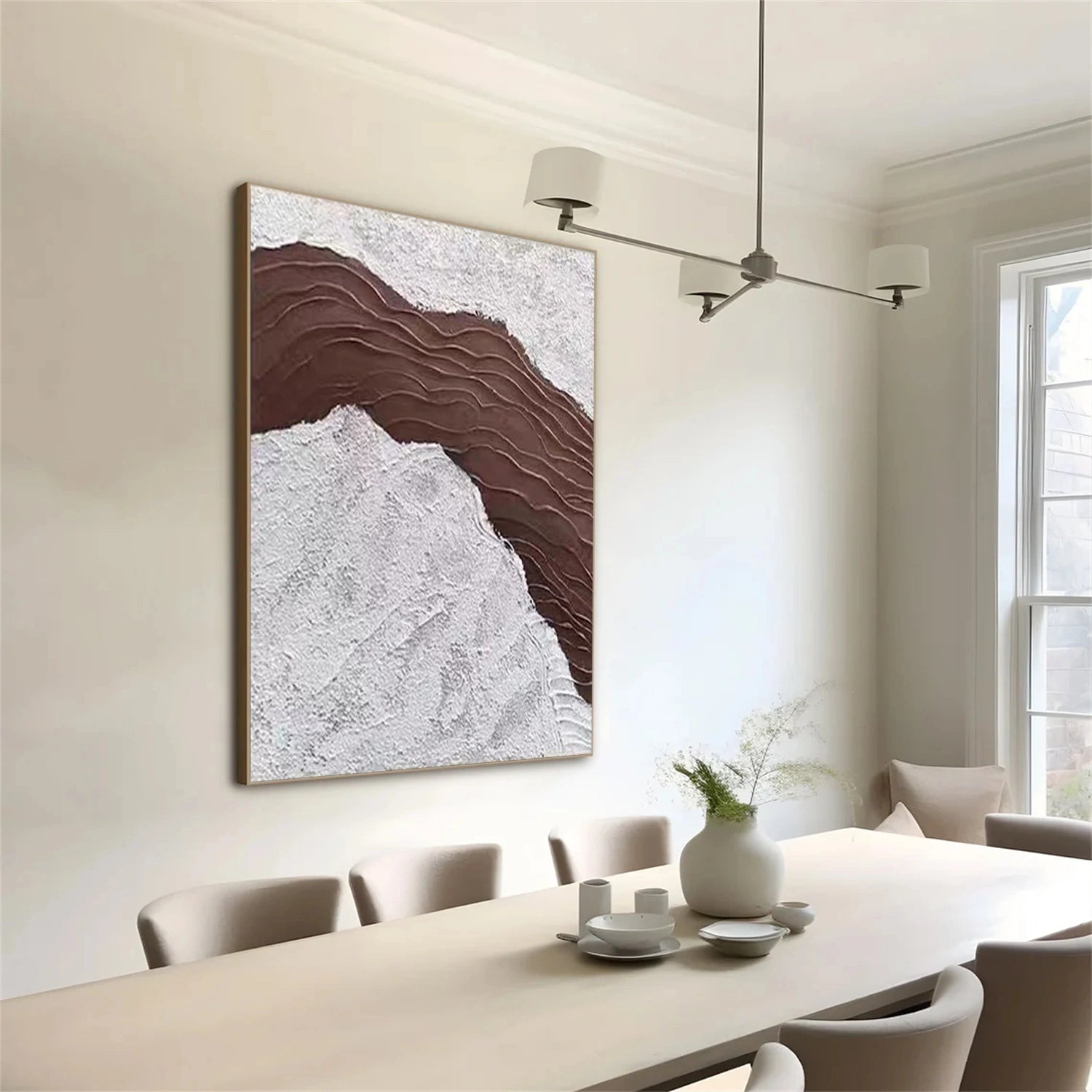 Brown Minimalist Textured Canvas Art  #WM110
