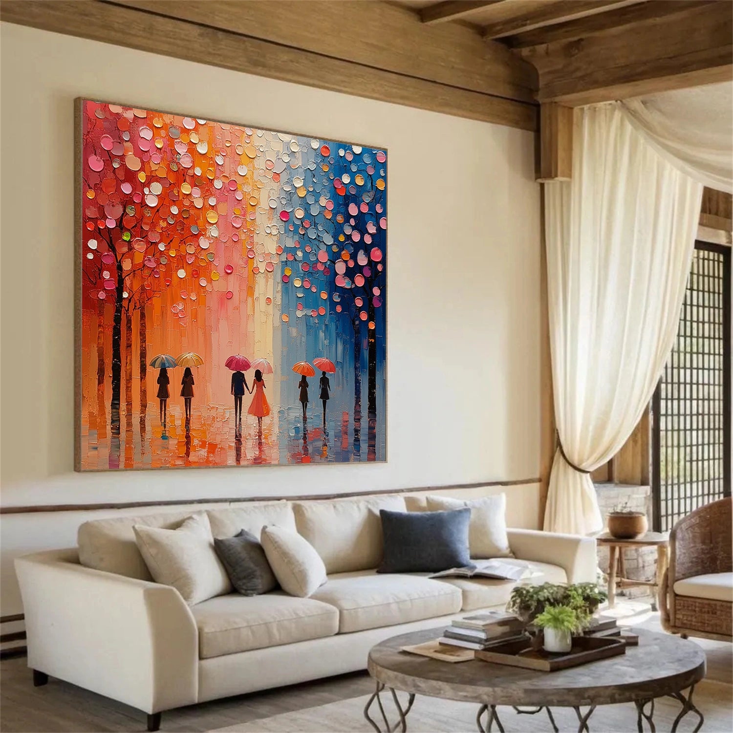 Colorful Abstract Portrait Textured Wall Art # LA058