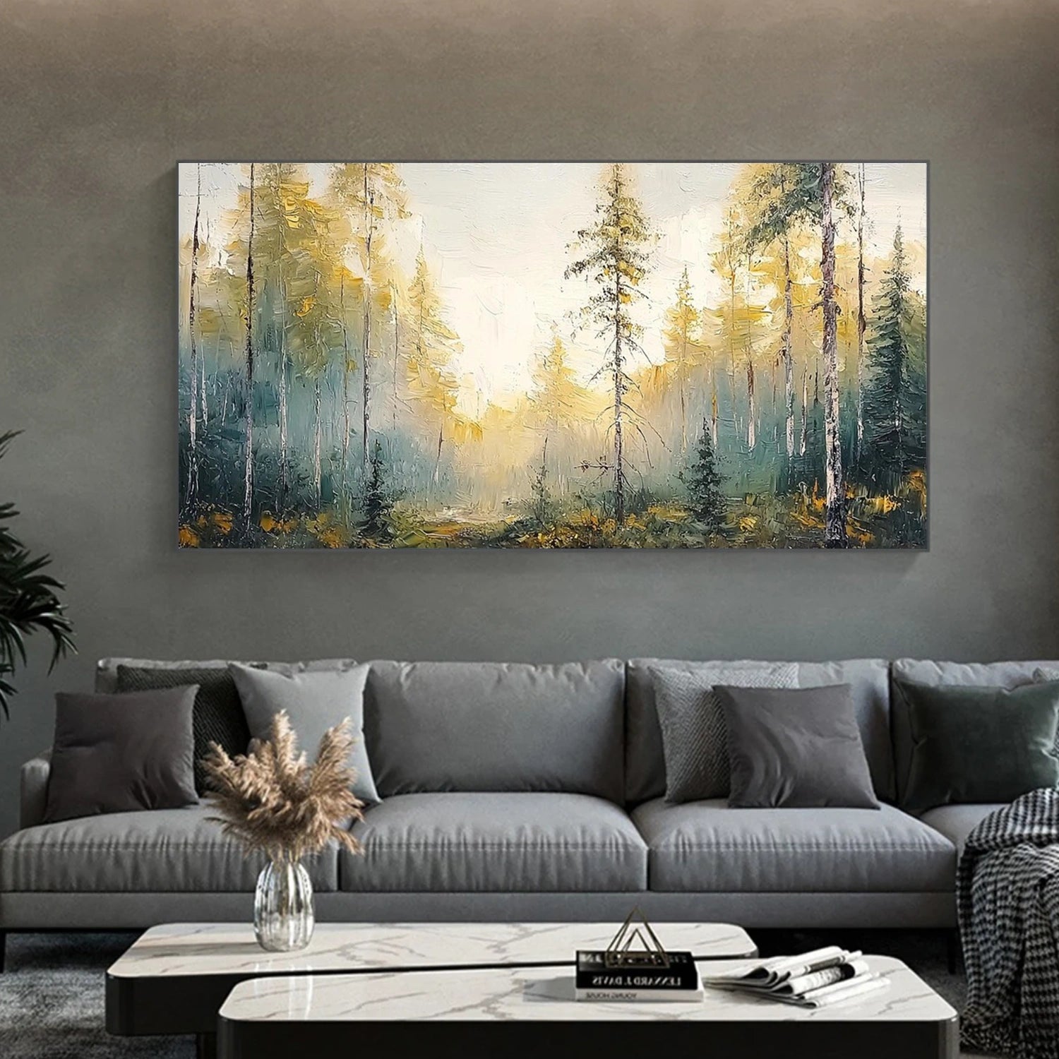 Abstract Flower And Tree Textured Canvas Art #MF136