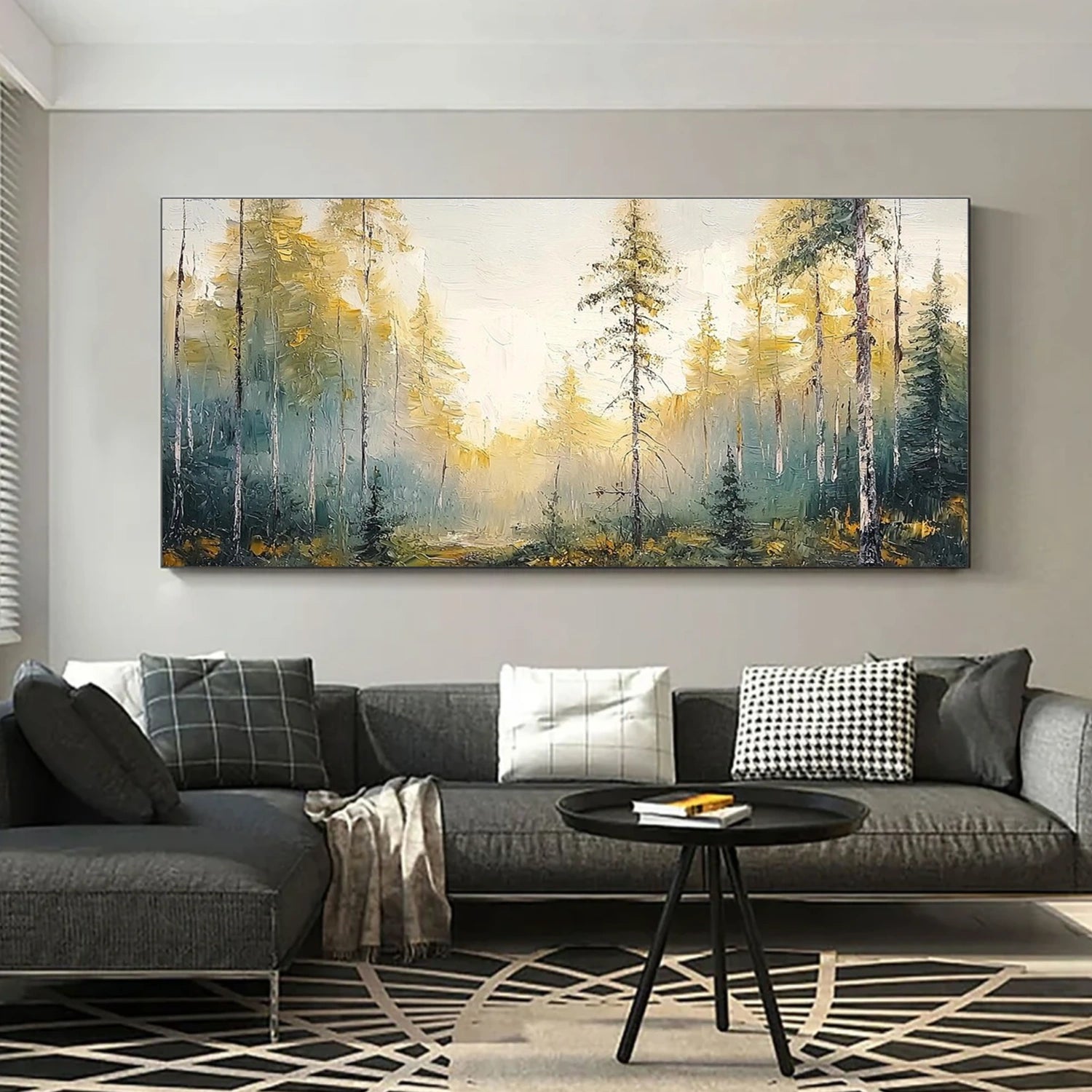 Abstract Flower And Tree Textured Canvas Art #MF136