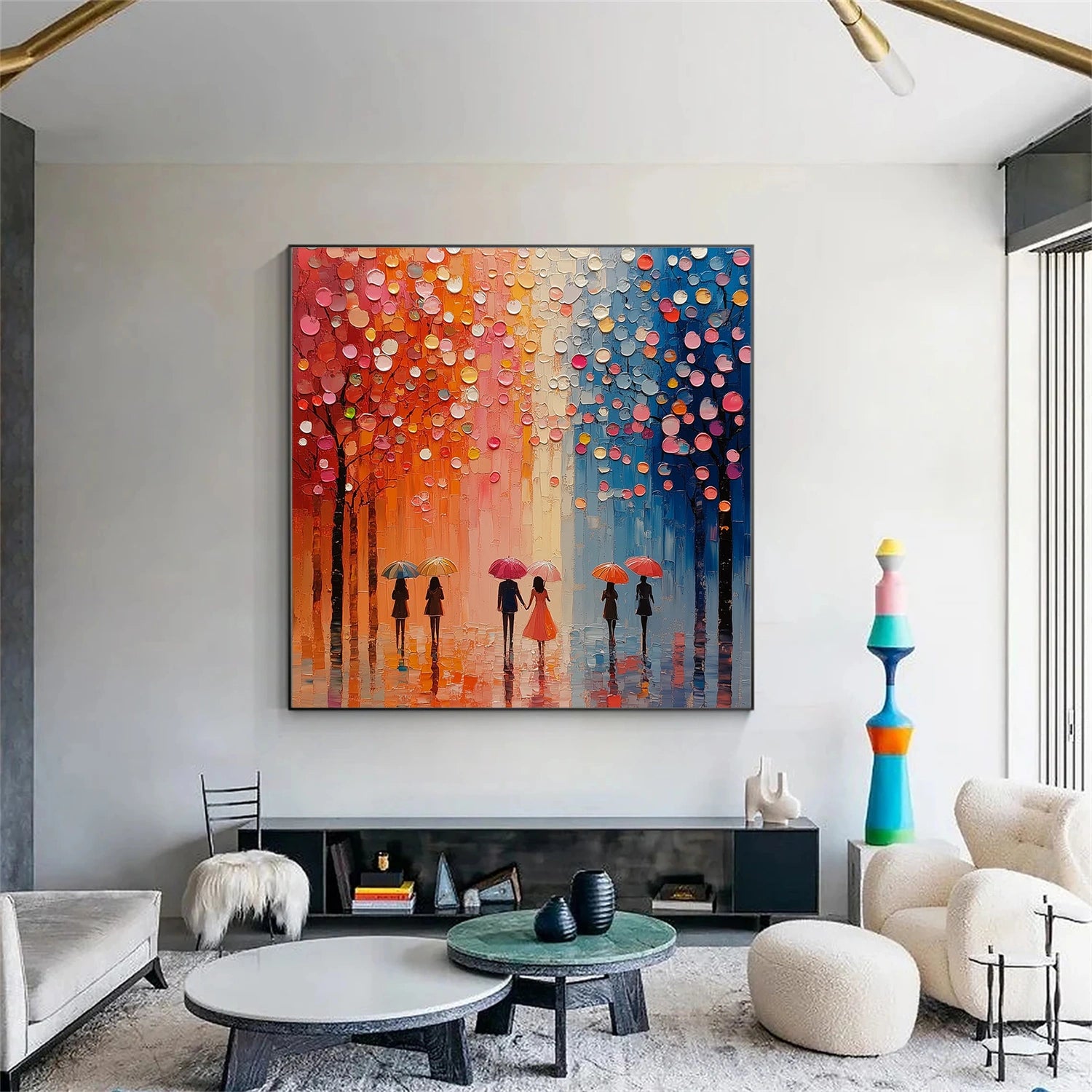 Colorful Abstract Portrait Textured Wall Art # LA058