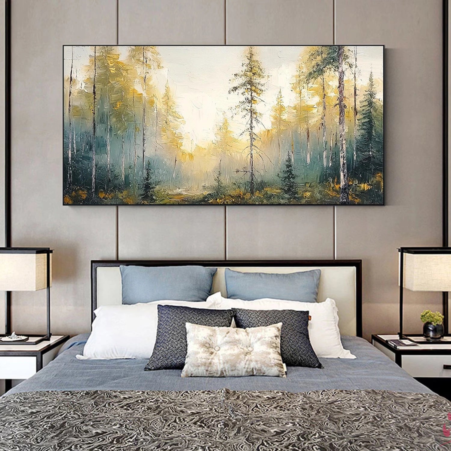 Abstract Flower And Tree Textured Canvas Art #MF136