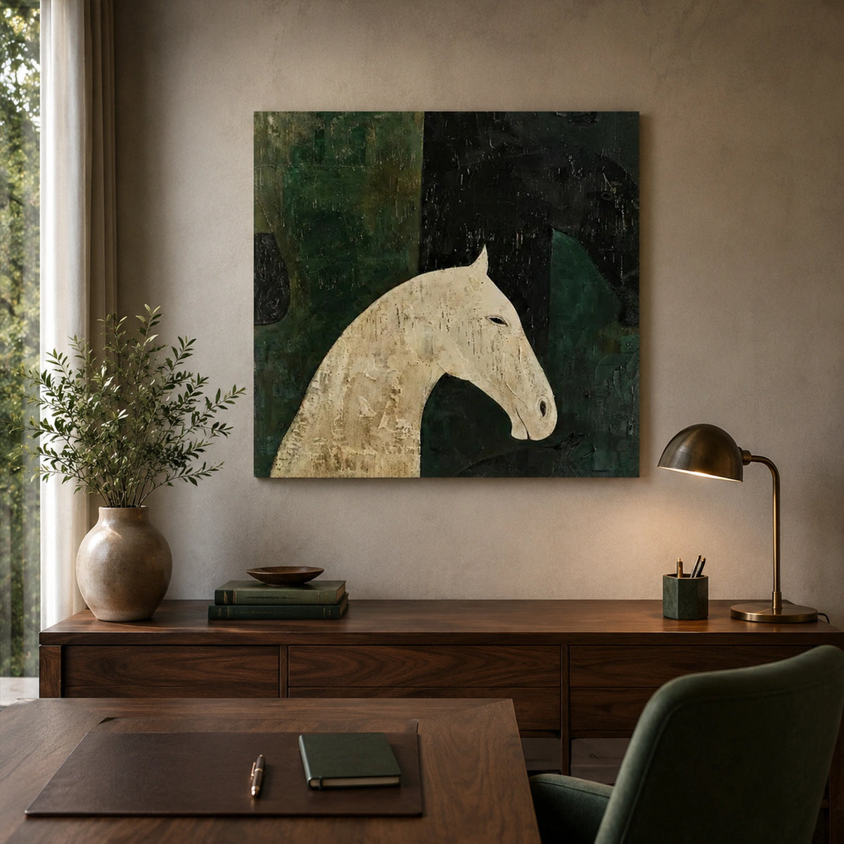 Abstract Animal Horse Canvas Art #DW153