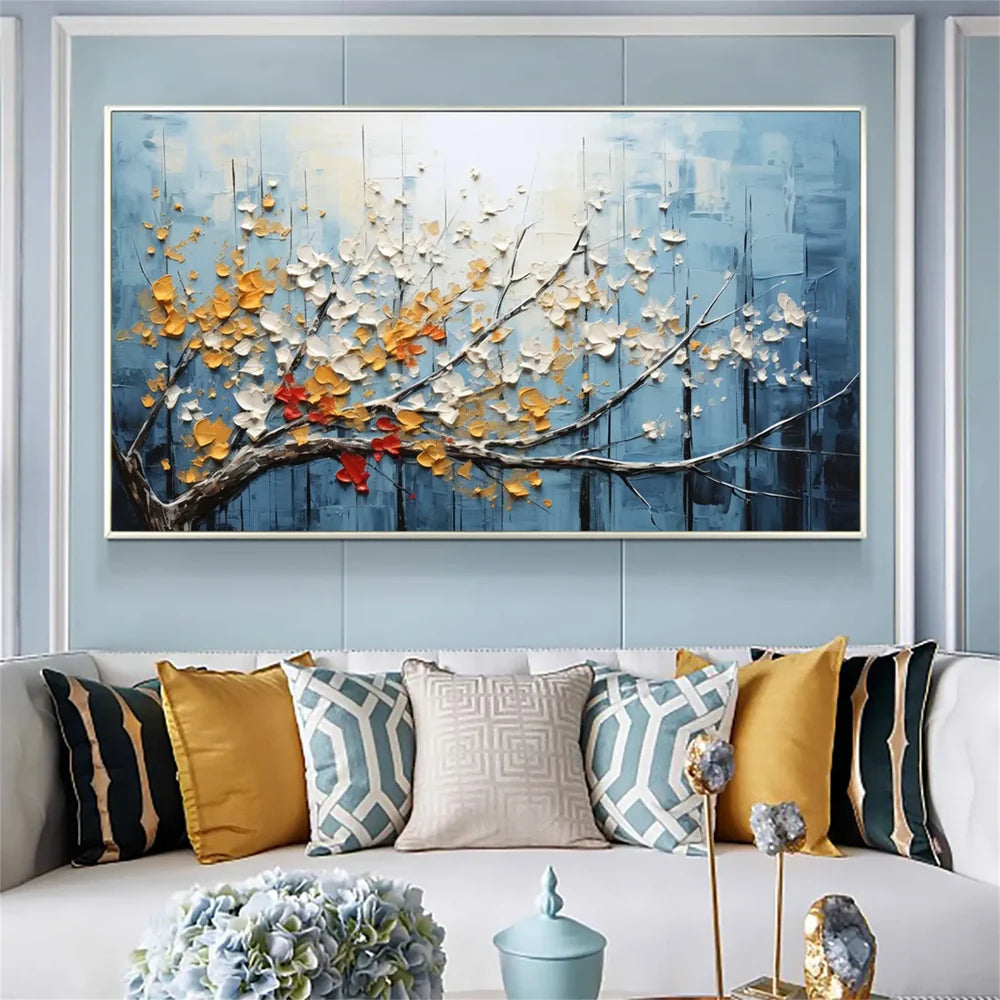 Abstract Flower And Tree Textured Canvas Art #MF027