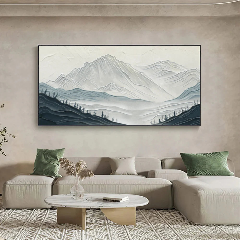 Abstract Mountain Textured Canvas Art #BT036