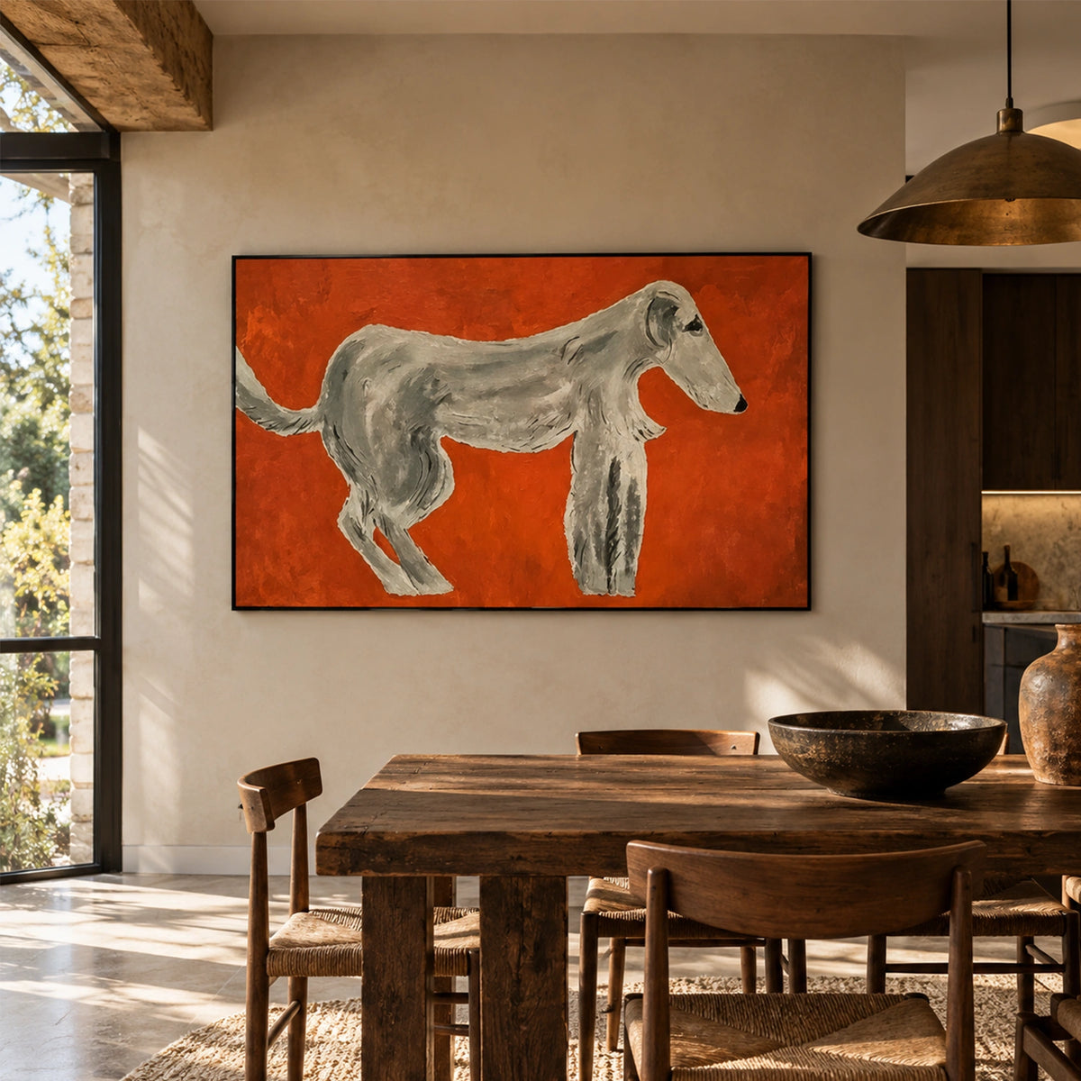 Abstract Animal Dog Canvas Art #DW169