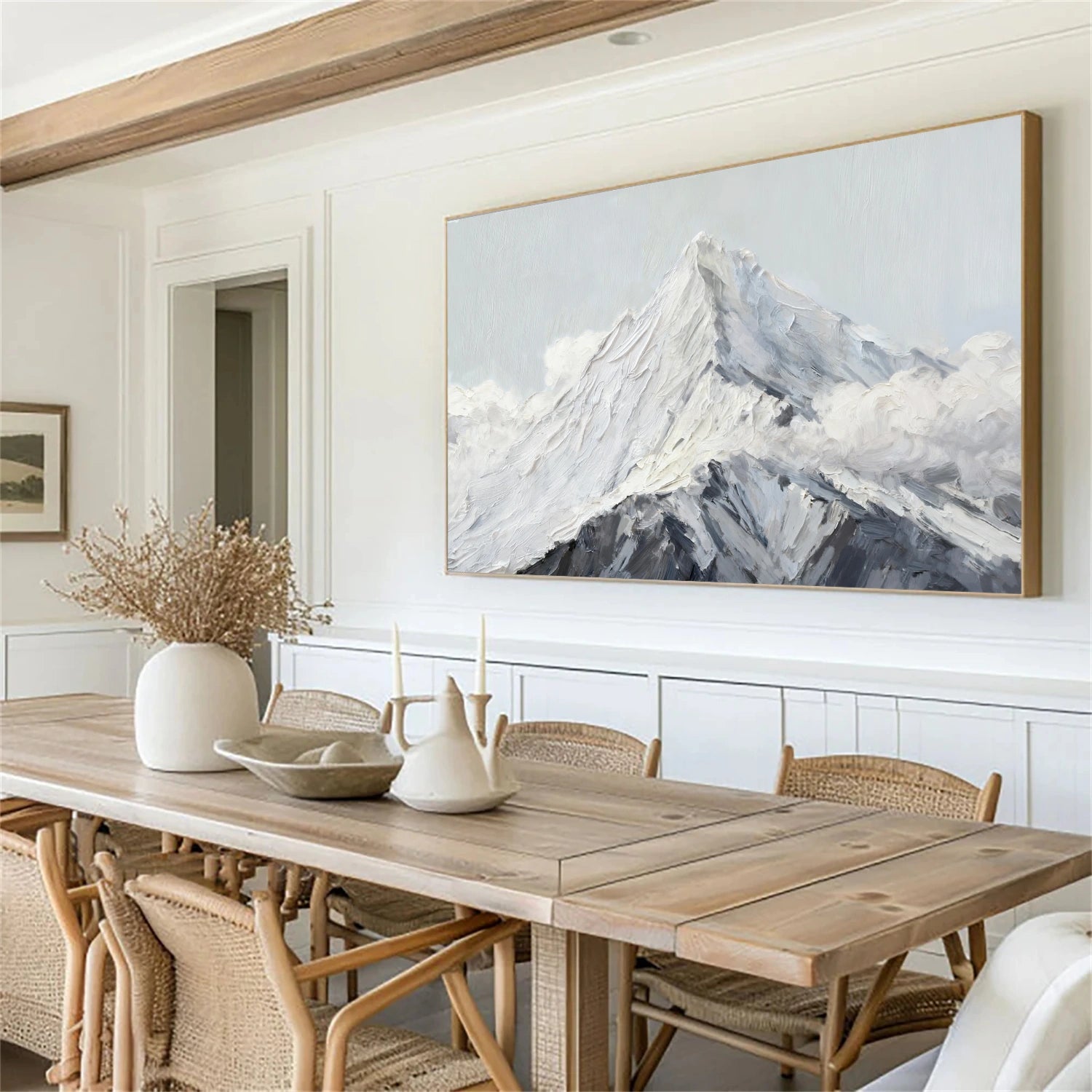 Minimalist Mountain Textured Canvas Art #BT059