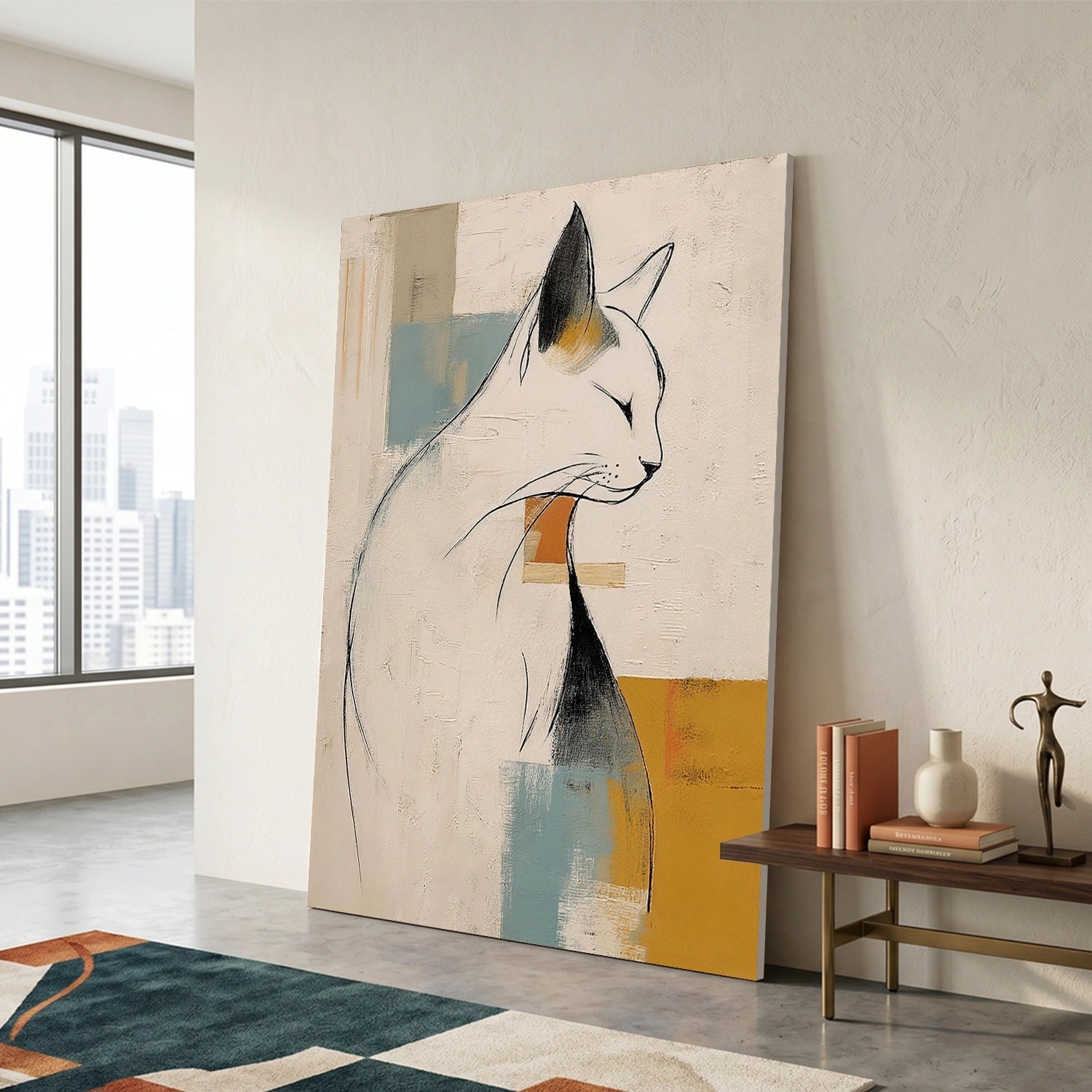 Abstract Animal Cat Canvas Art #DW145