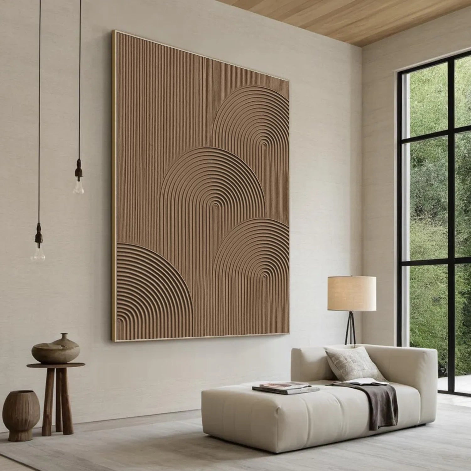 Brown Minimalist Textured Canvas Art #WM085