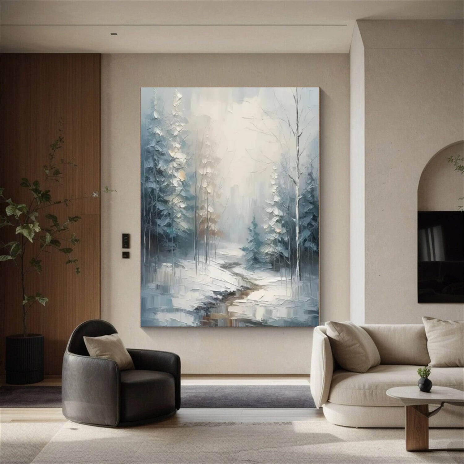 Abstract Flower And Tree Textured Canvas Art #MF088