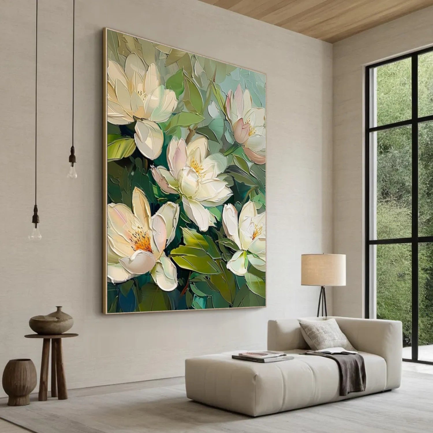 Abstract Flower And Tree Textured Canvas Art #MF174
