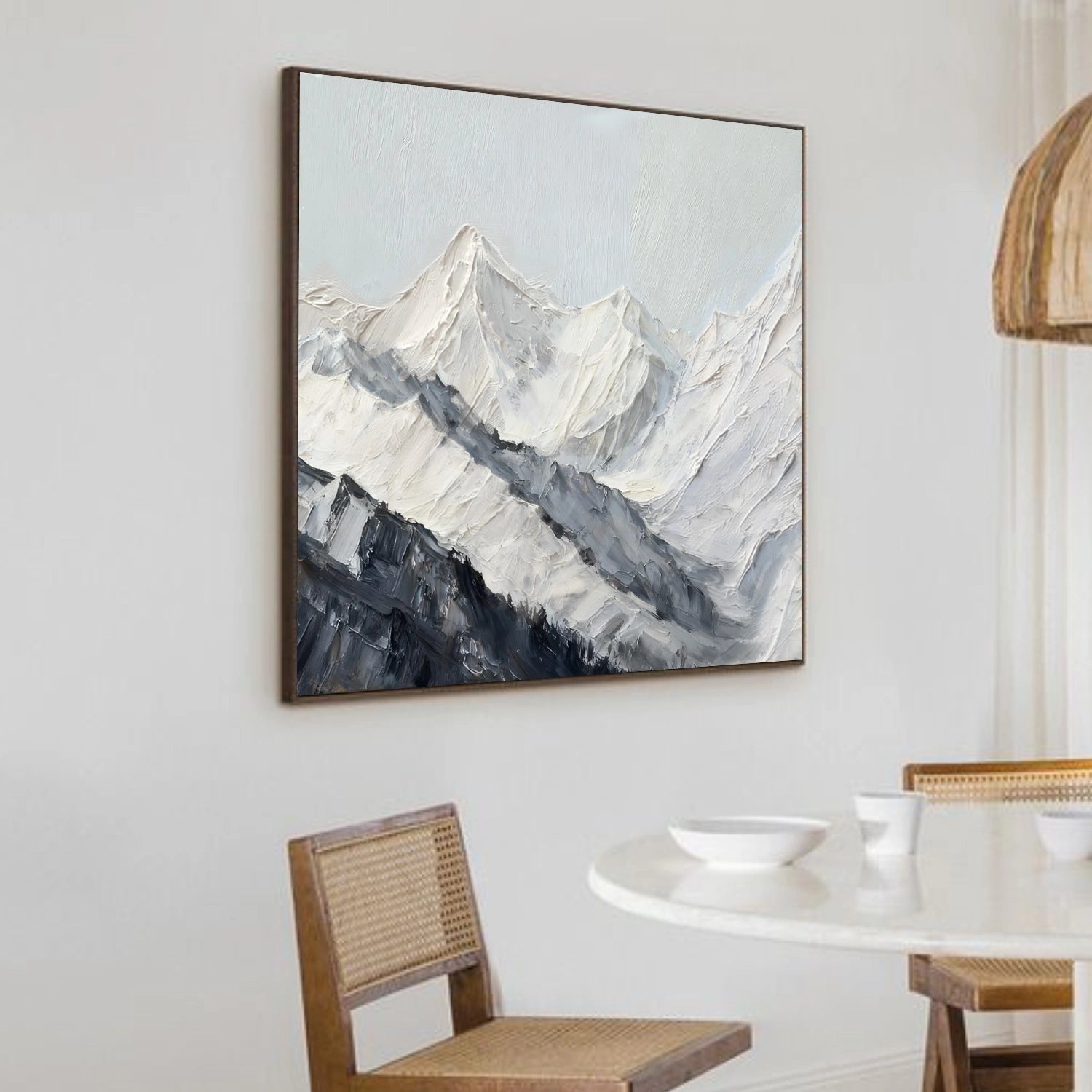 Minimalist Mountain Textured Canvas Art #BT058