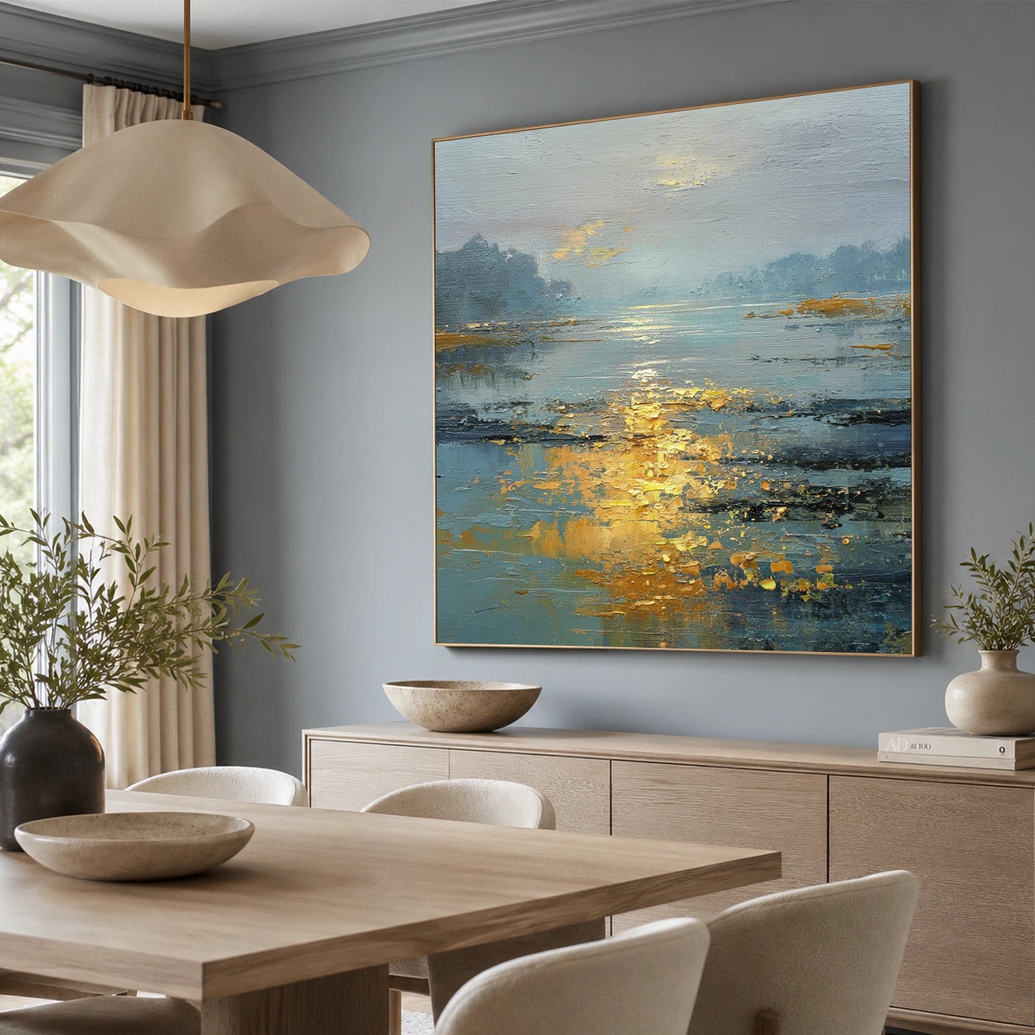 Abstract Ocean And Sky Canvas Art #OC205