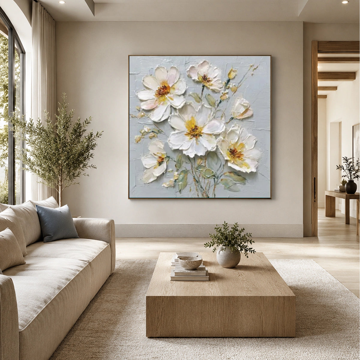 Abstract Flower And Tree Textured Canvas Art #MF230