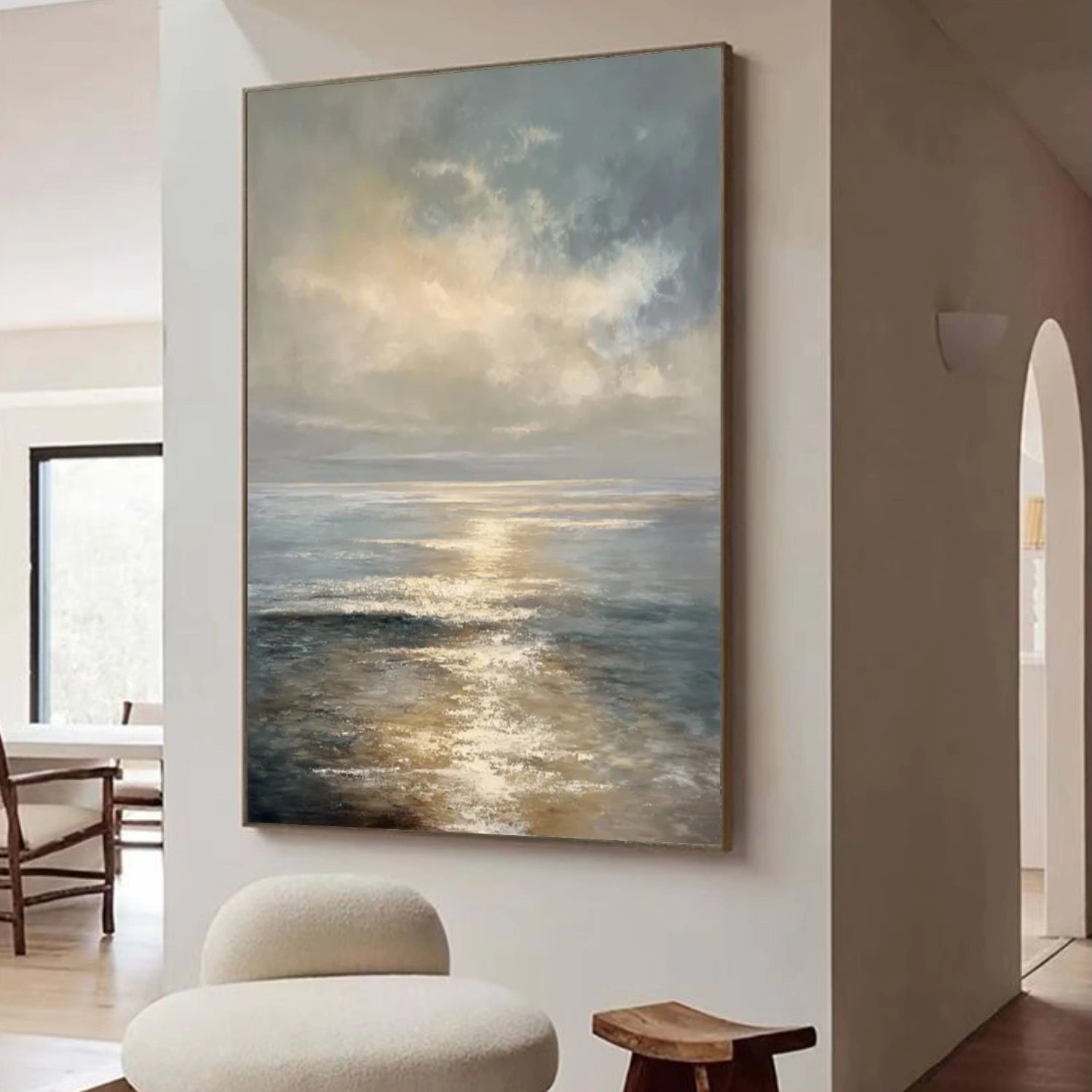 Abstract Ocean And Sky Canvas Art #OC101