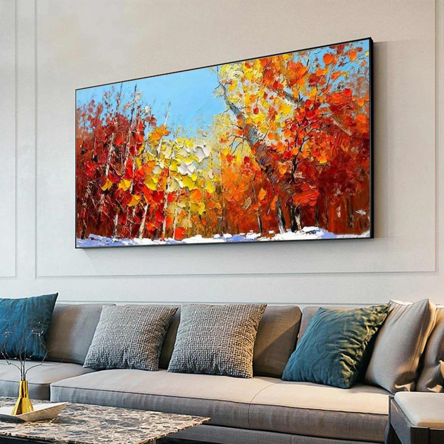 Abstract Flower And Tree Textured Canvas Art #MF113