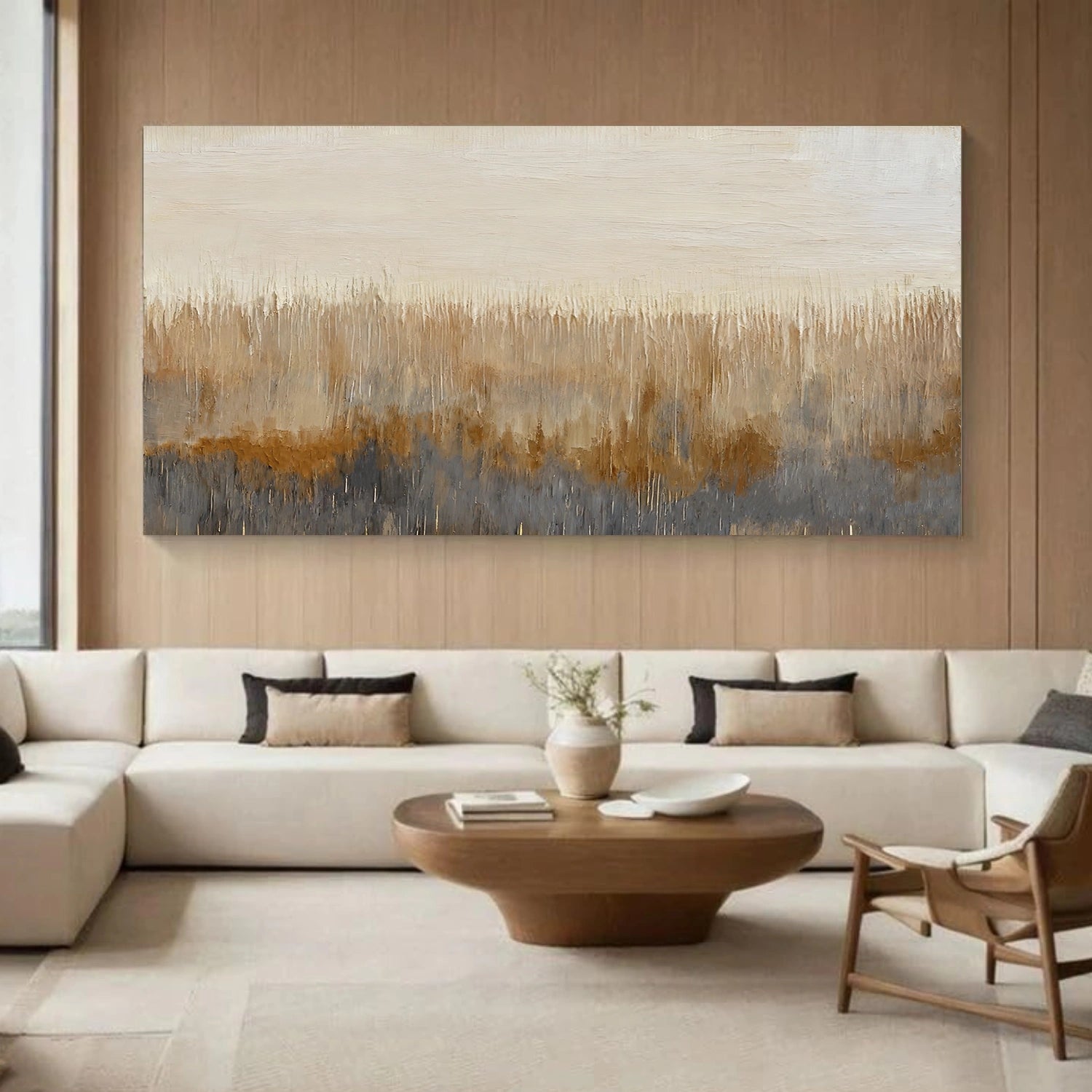 Beige and Brown Abstract Wall Art #VA201
