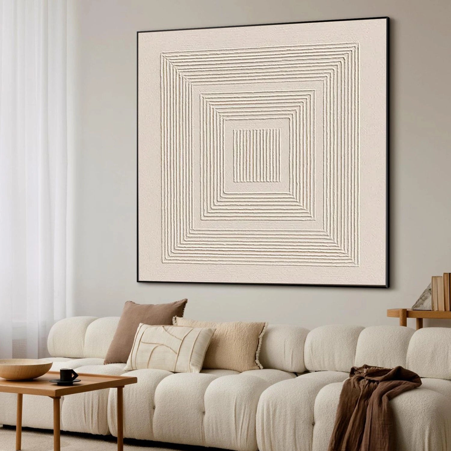 White Minimalist Textured Wall Art #WM141