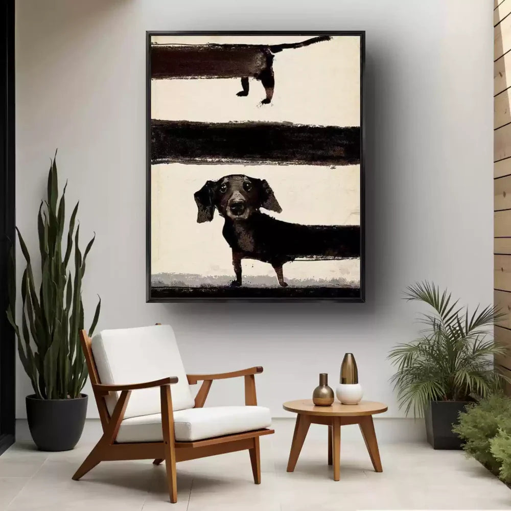 Abstract Animal Dog Canvas Art #DW031