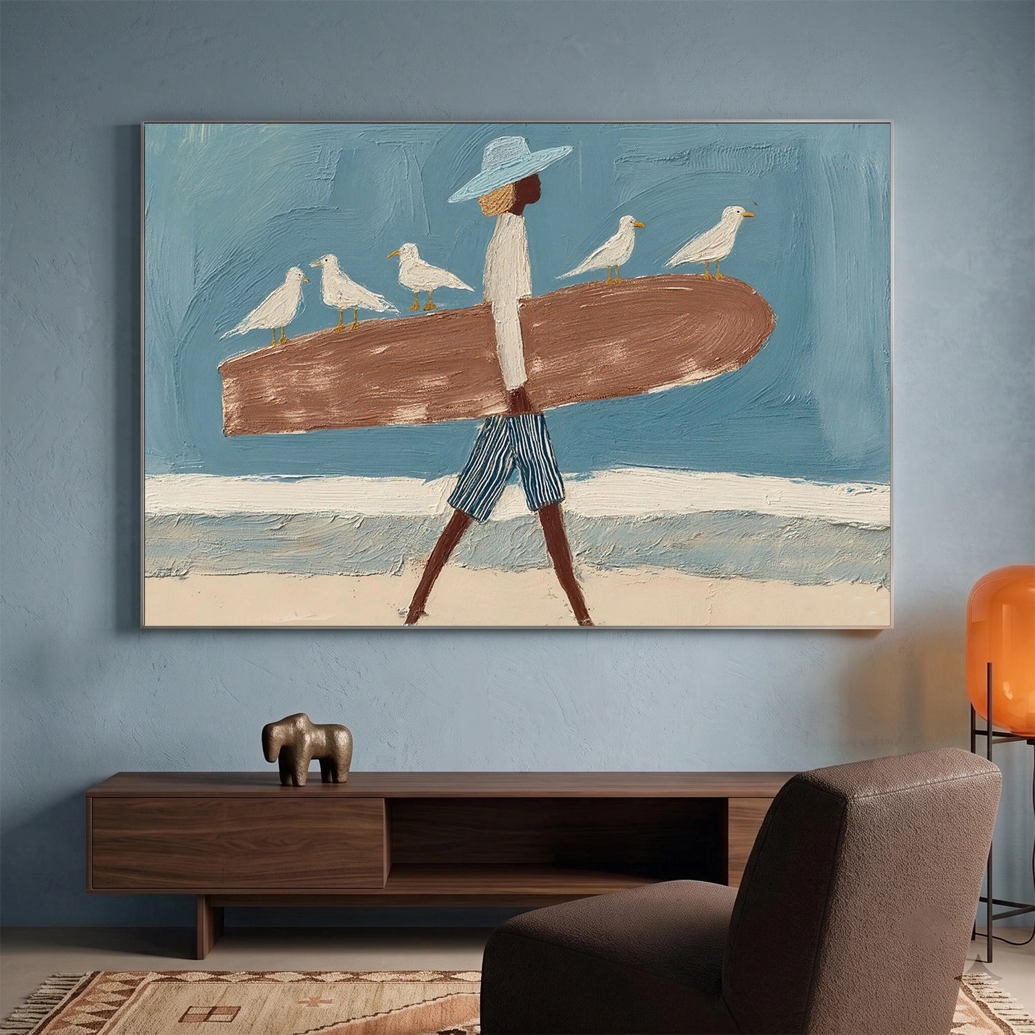 Surfing Sport Textured Canvas Painting #PB088