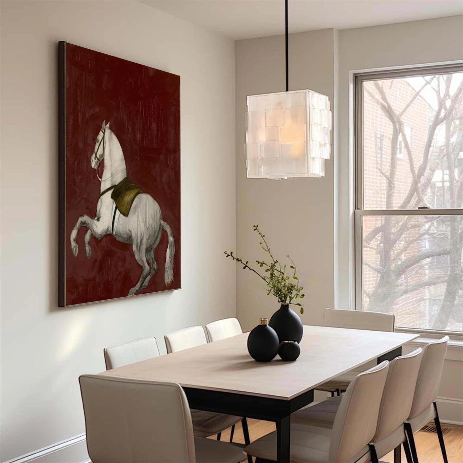 Abstract Animal Horse Canvas Art #DW081