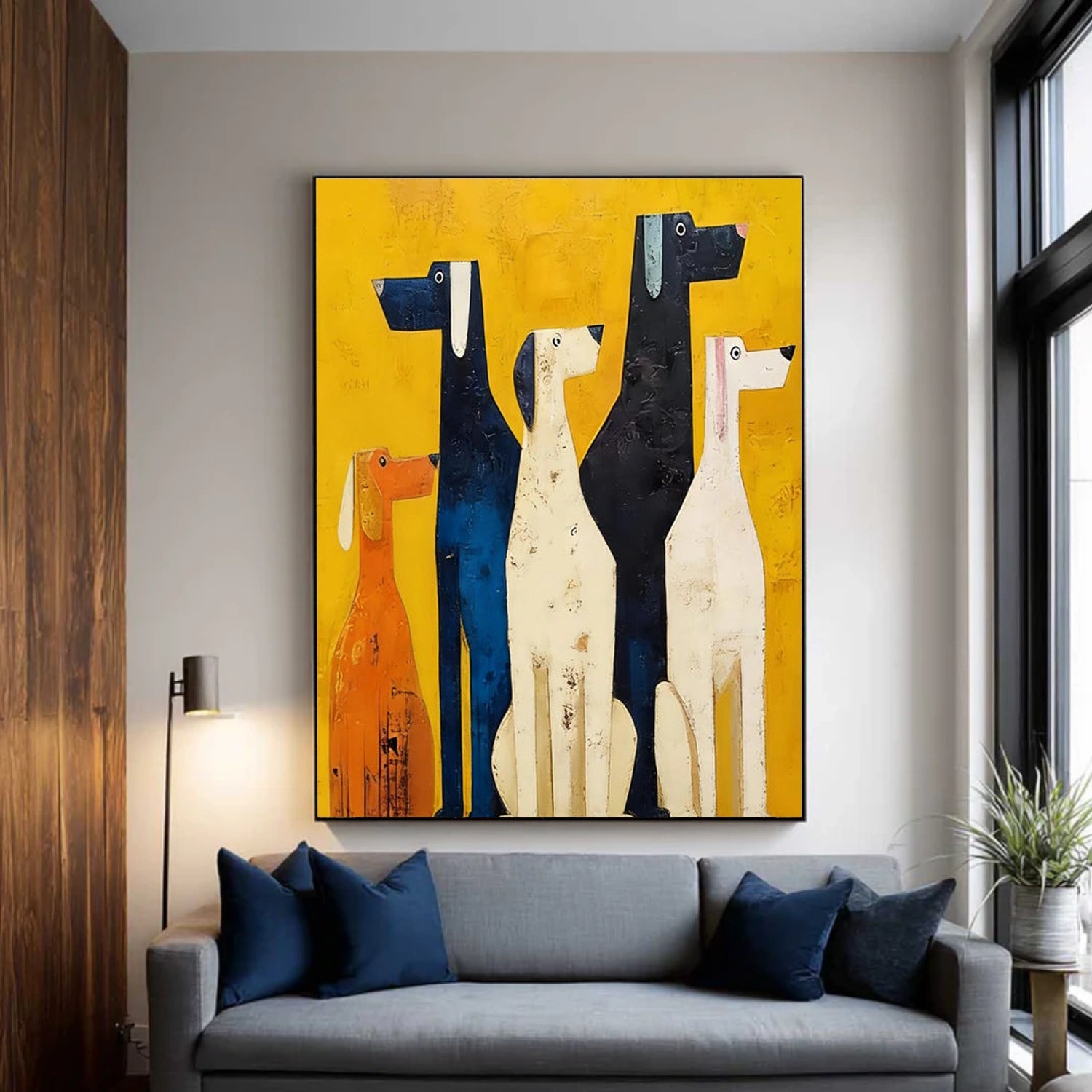 Abstract Animal Dog Canvas Art #DW141