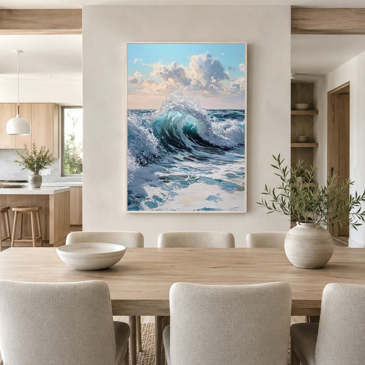 Abstract Ocean Textured Canvas Art #OC226