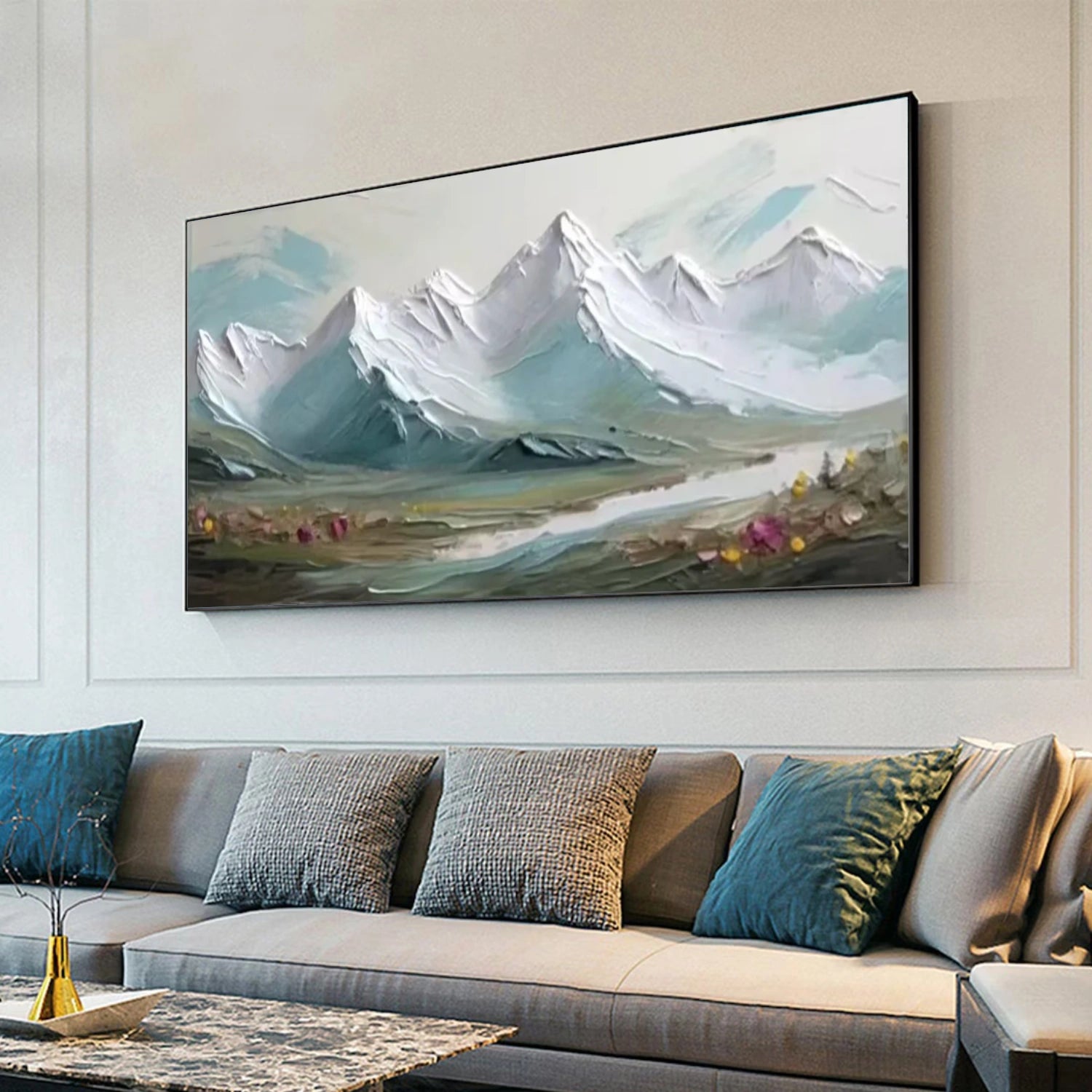 Abstract Mountain Textured Canvas Art #BT072