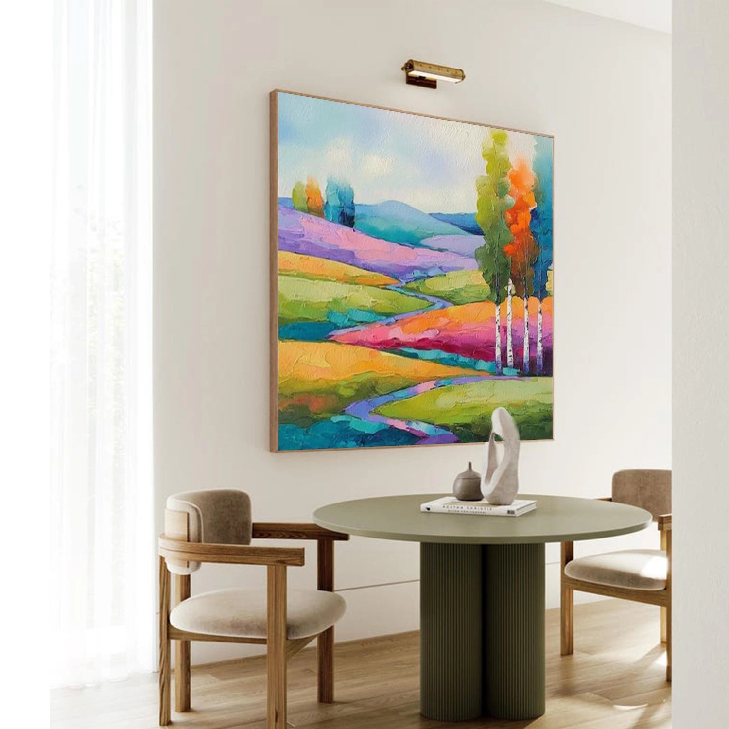 Colorful Abstract Mountain Canvas Art #BT090