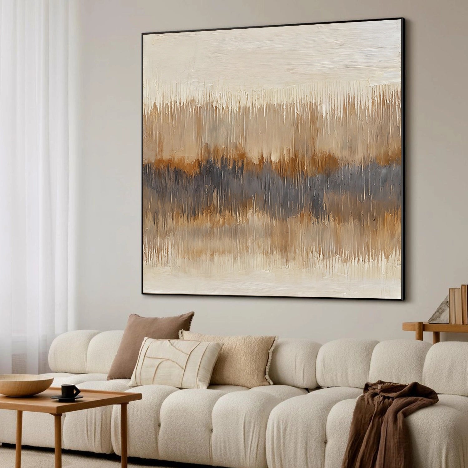 Beige and Brown Abstract Wall Art #VA204