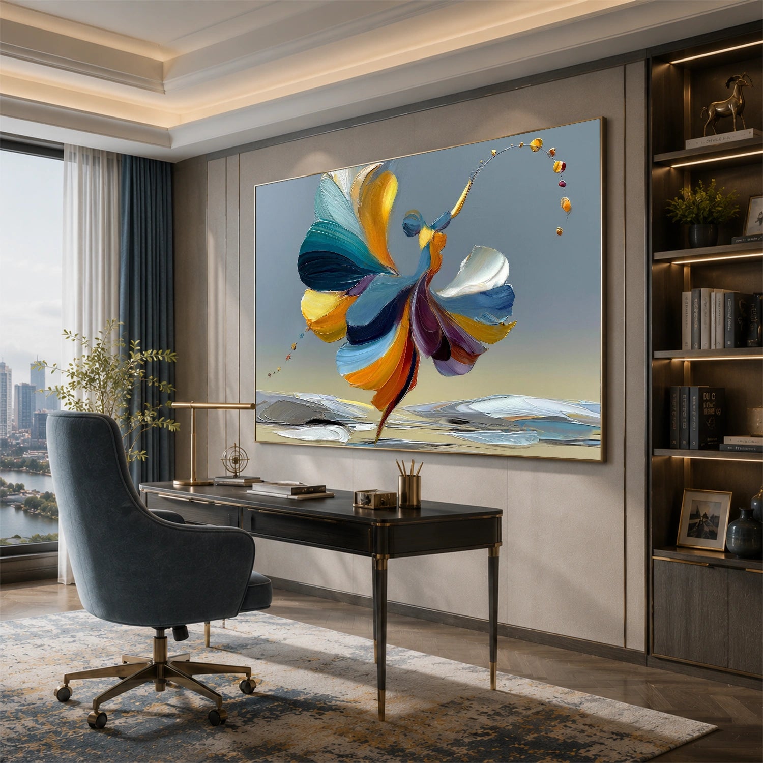 Abstract Portrait Textured  Wall Art #LA080