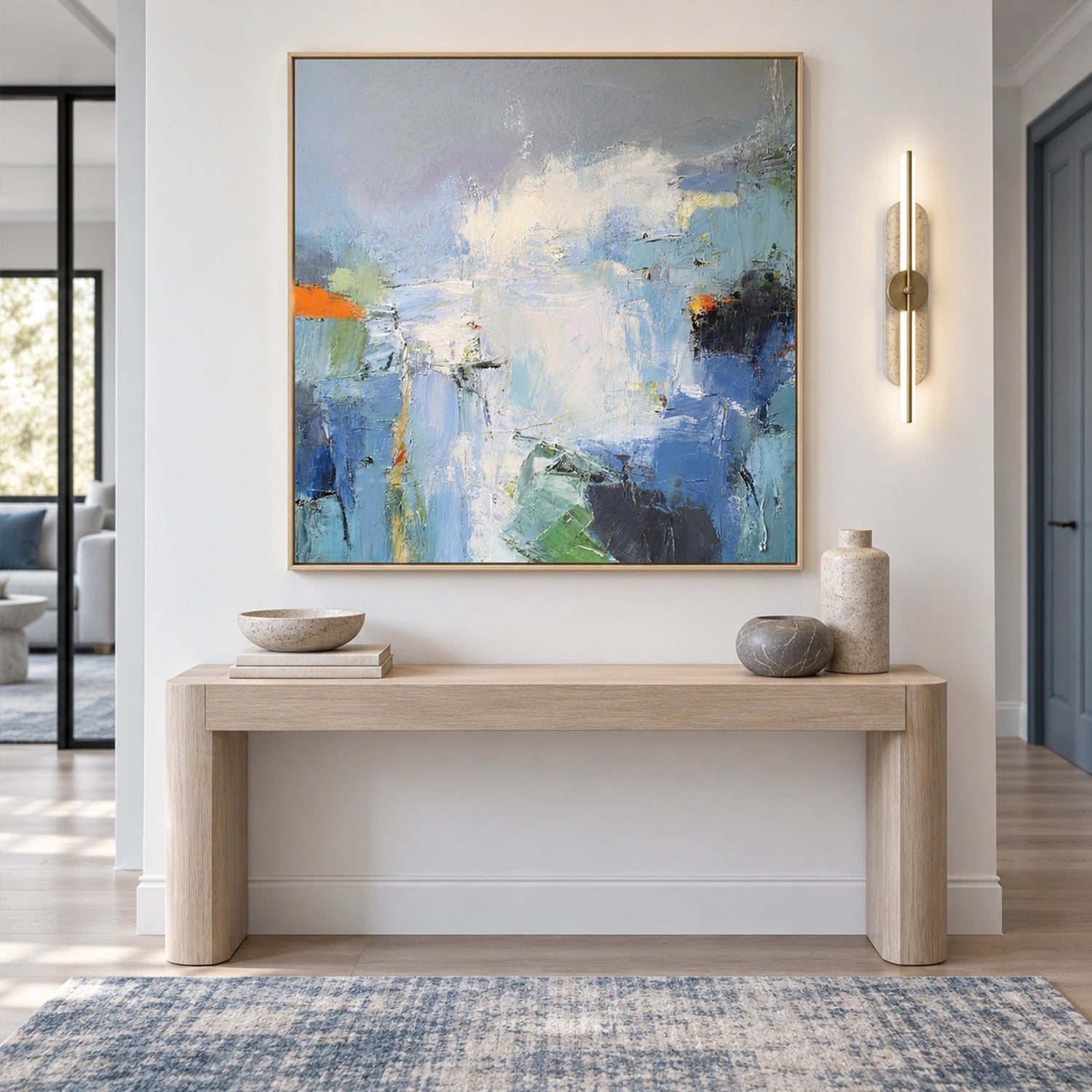 Blue Abstract Wall Art #VA344